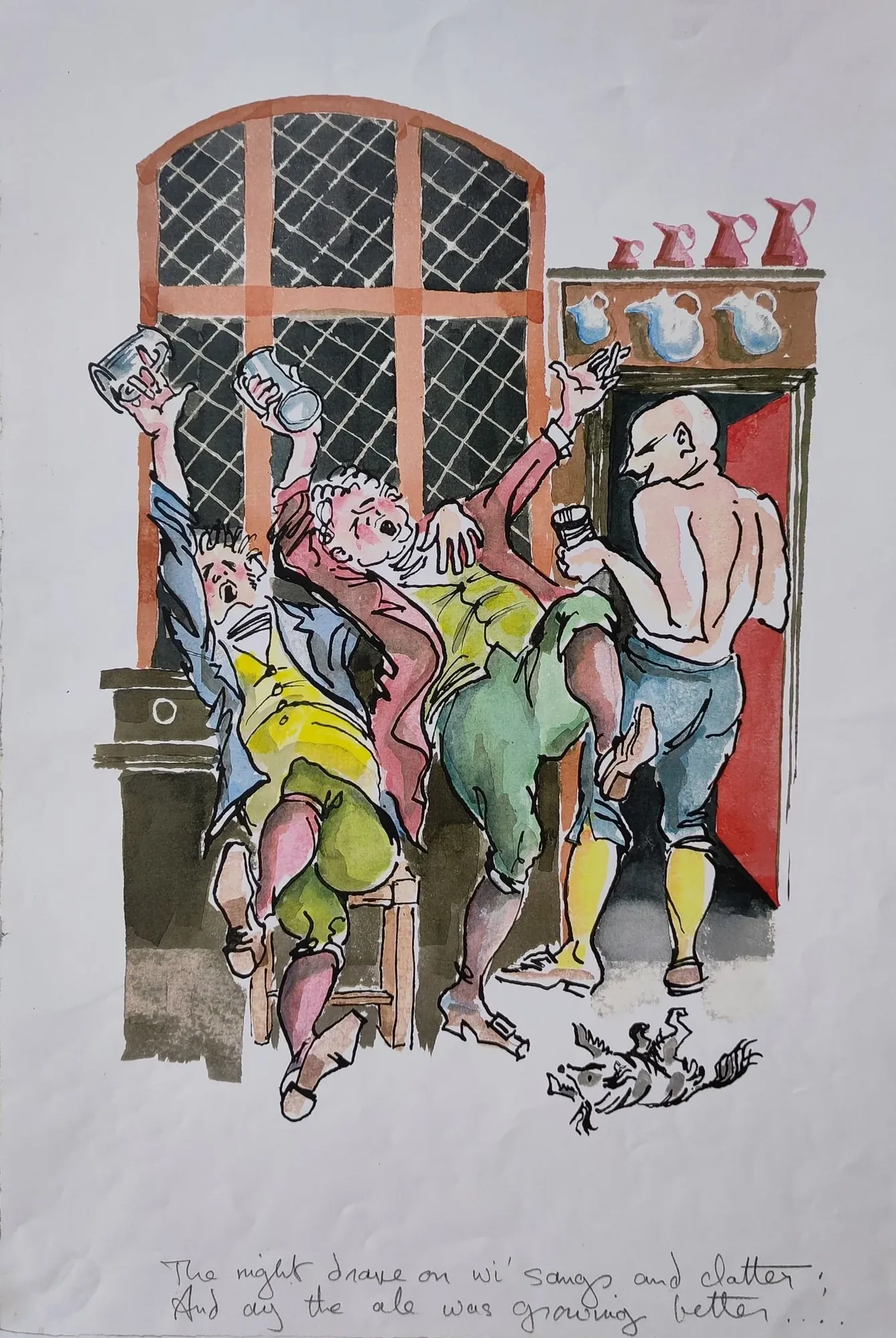 The Ale Was Growing Better, Bruce Thomson's Tam o' Shanter illustration of the opening inn drinking scene